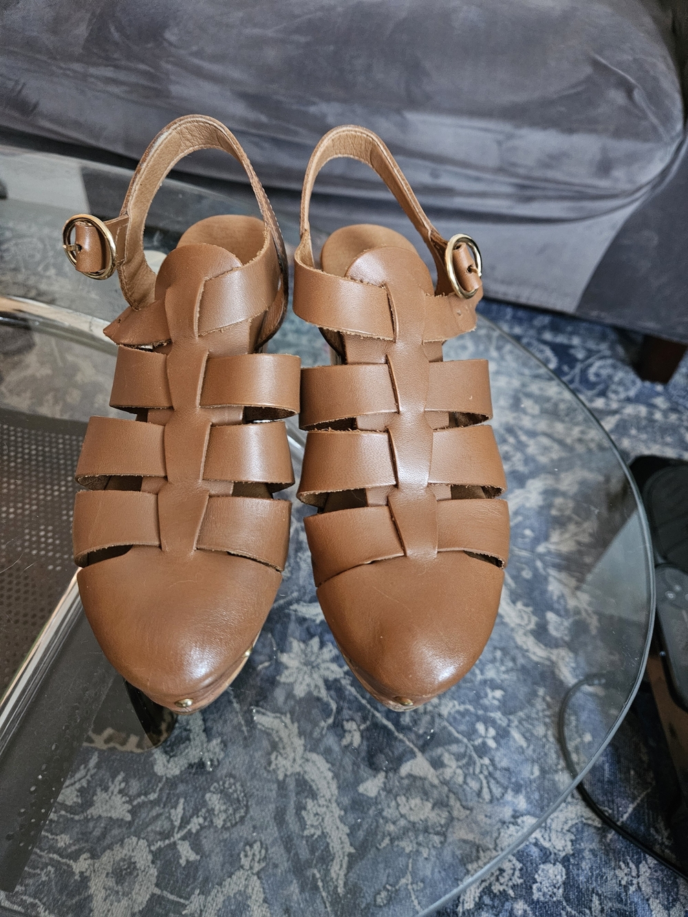 Pilco Anthropologie Women's Leather Fisherman Clogs